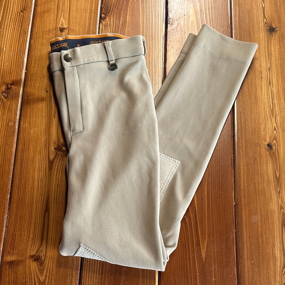 Ovation Youth Tan English Riding breeches Size 14